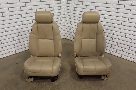 2013 Chevrolet Suburban Pair Heated Leather Front Seats OEM Light Cashmere
