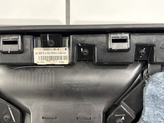 2013 Tesla Model S P85 Left Front Door Trim Panel Black