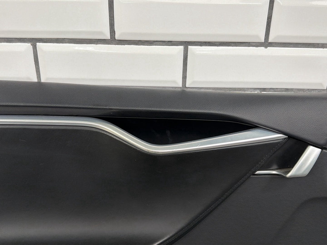 2013 Tesla Model S P85 Left Front Door Trim Panel Black