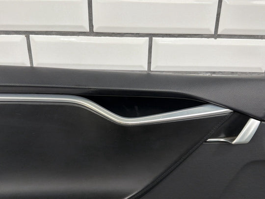 2013 Tesla Model S P85 Left Front Door Trim Panel Black