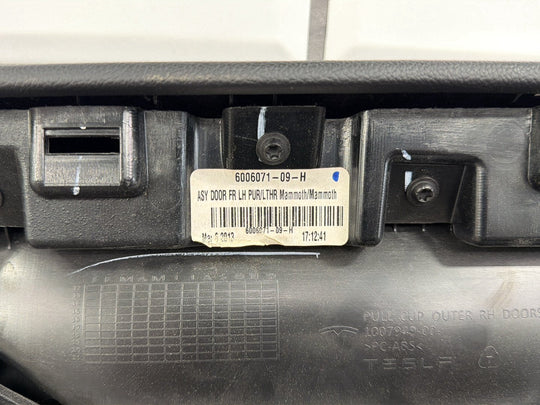 2013 Tesla Model S P85 Left Front Door Trim Panel Black