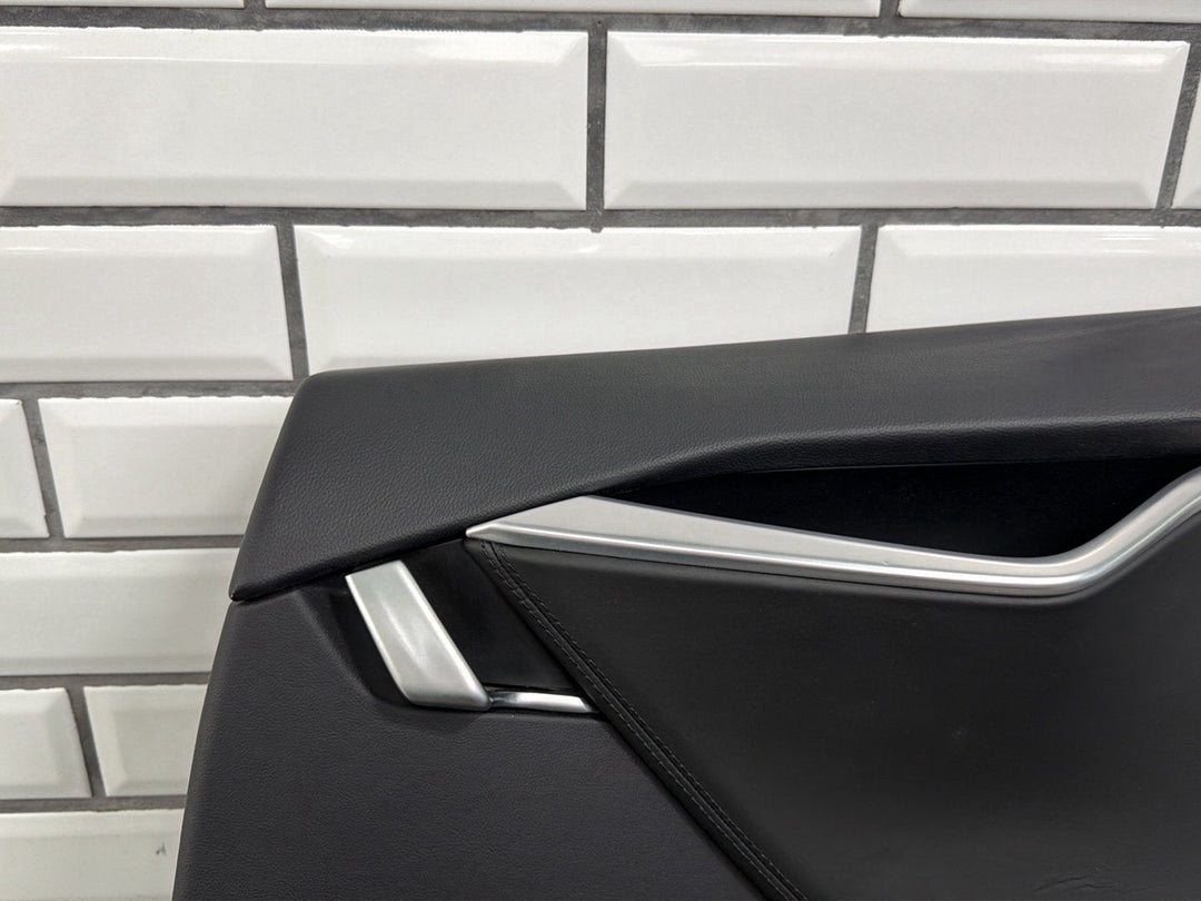 2013 Tesla Model S P85 Right Rear Door Trim Panel Black