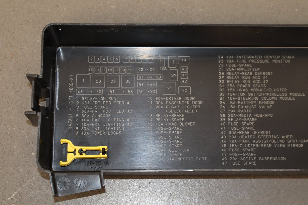 2015-18 Dodge Challenger 6.4 Cabin Fuse Box Trunk Mount