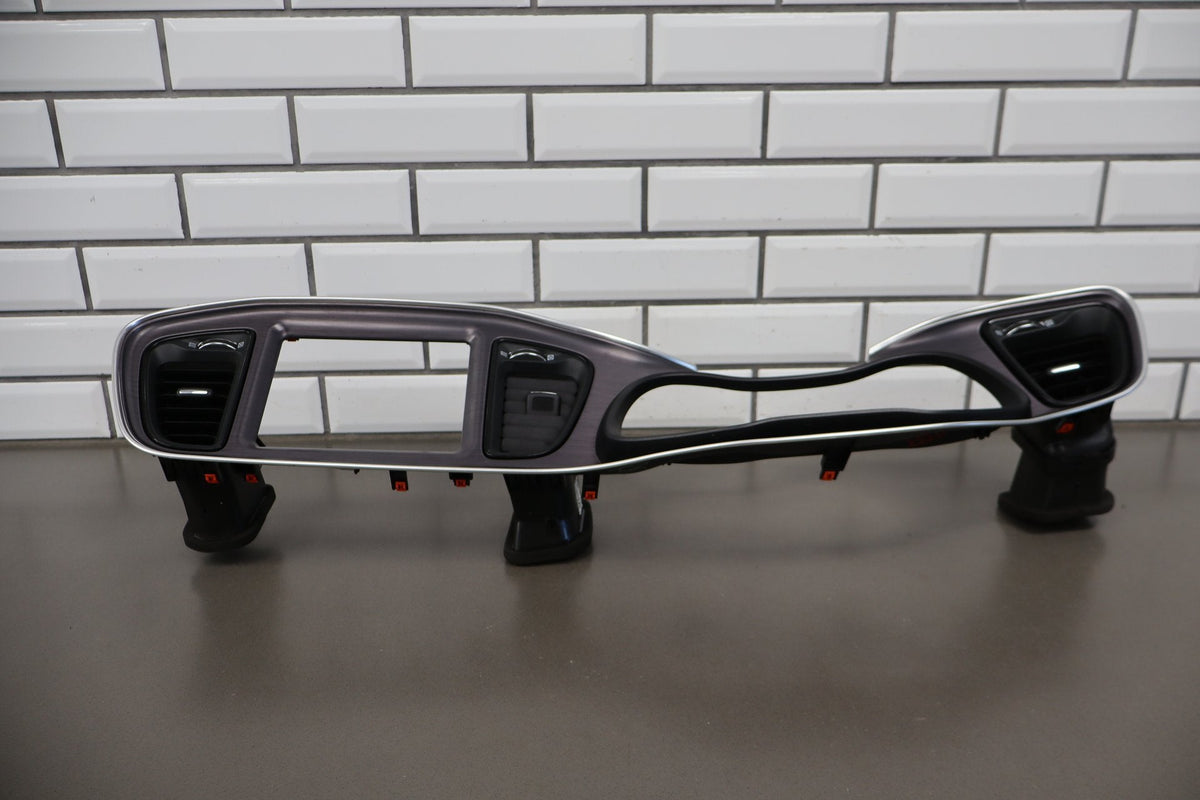 2015-18 Dodge Challenger Cluster Radio Bezel Brushed Aluminum SRT Scat Pack