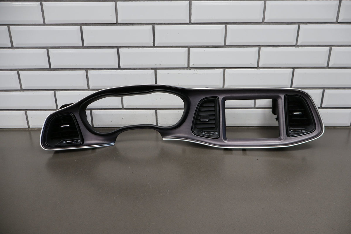 2015-18 Dodge Challenger Cluster Radio Bezel Brushed Aluminum SRT Scat Pack