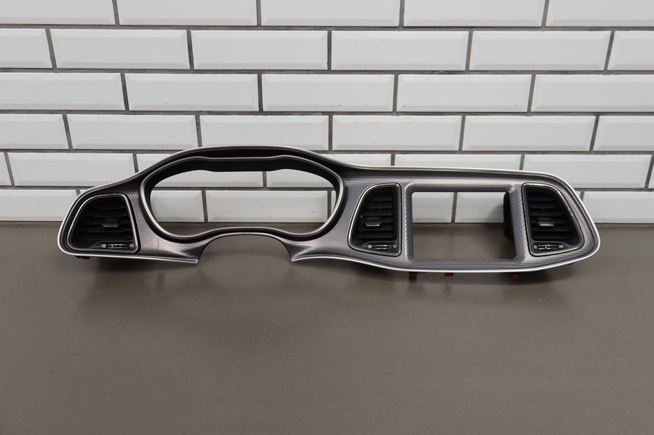 2015-18 Dodge Challenger SRT Hellcat Cluster Radio Bezel Brushed OEM