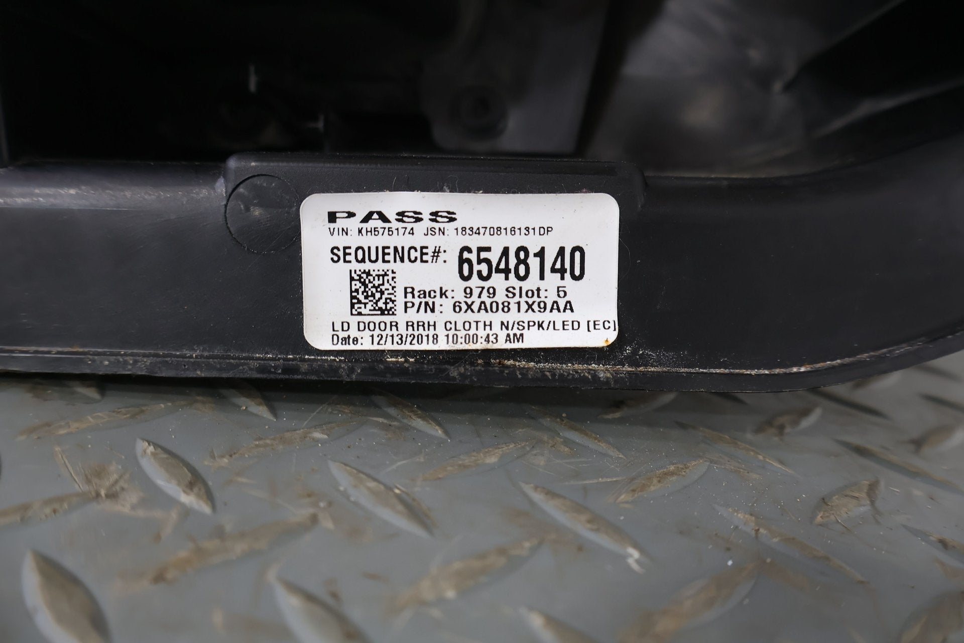 2015 Dodge Charger- Right Rear Door Trim Panel