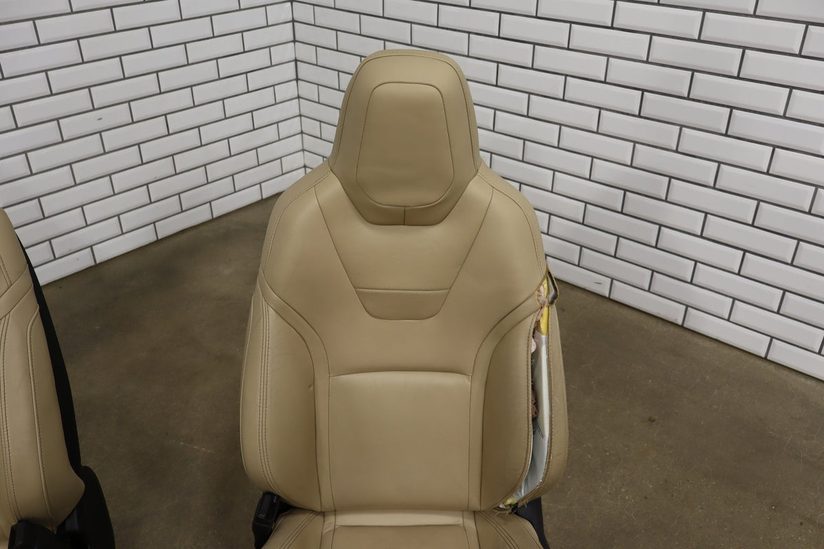 2015 Tesla Model S 85D Synthetic Leather (Leatherette) Seats Set Tan