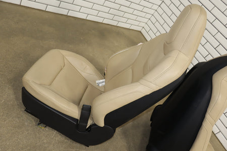 2015 Tesla Model S 85D Synthetic Leather (Leatherette) Seats Set Tan