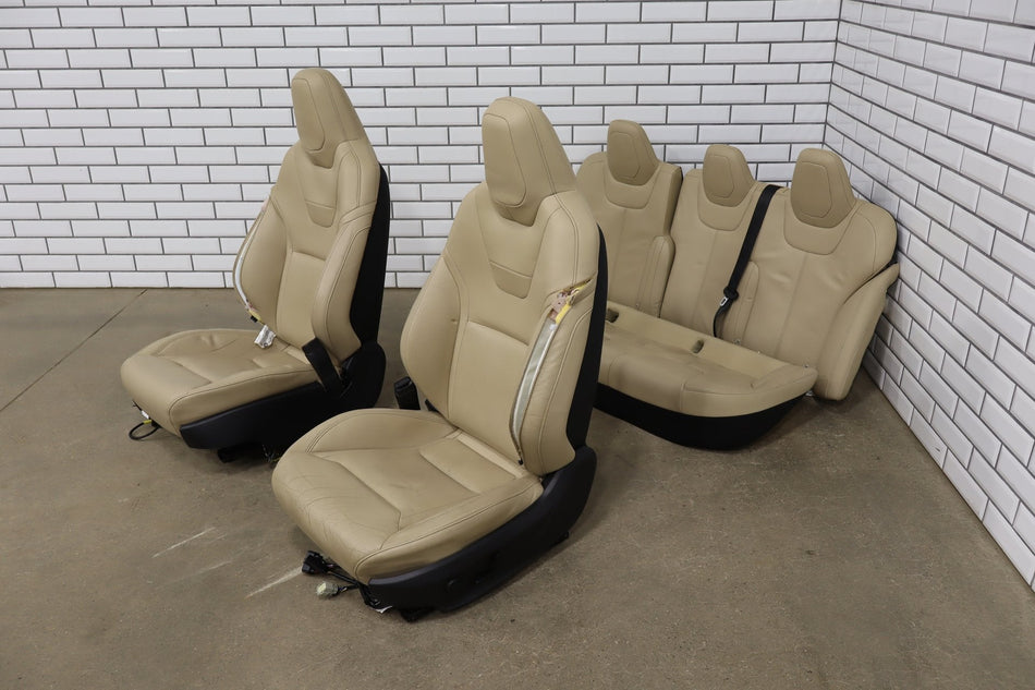 2015 Tesla Model S 85D Synthetic Leather (Leatherette) Seats Set Tan