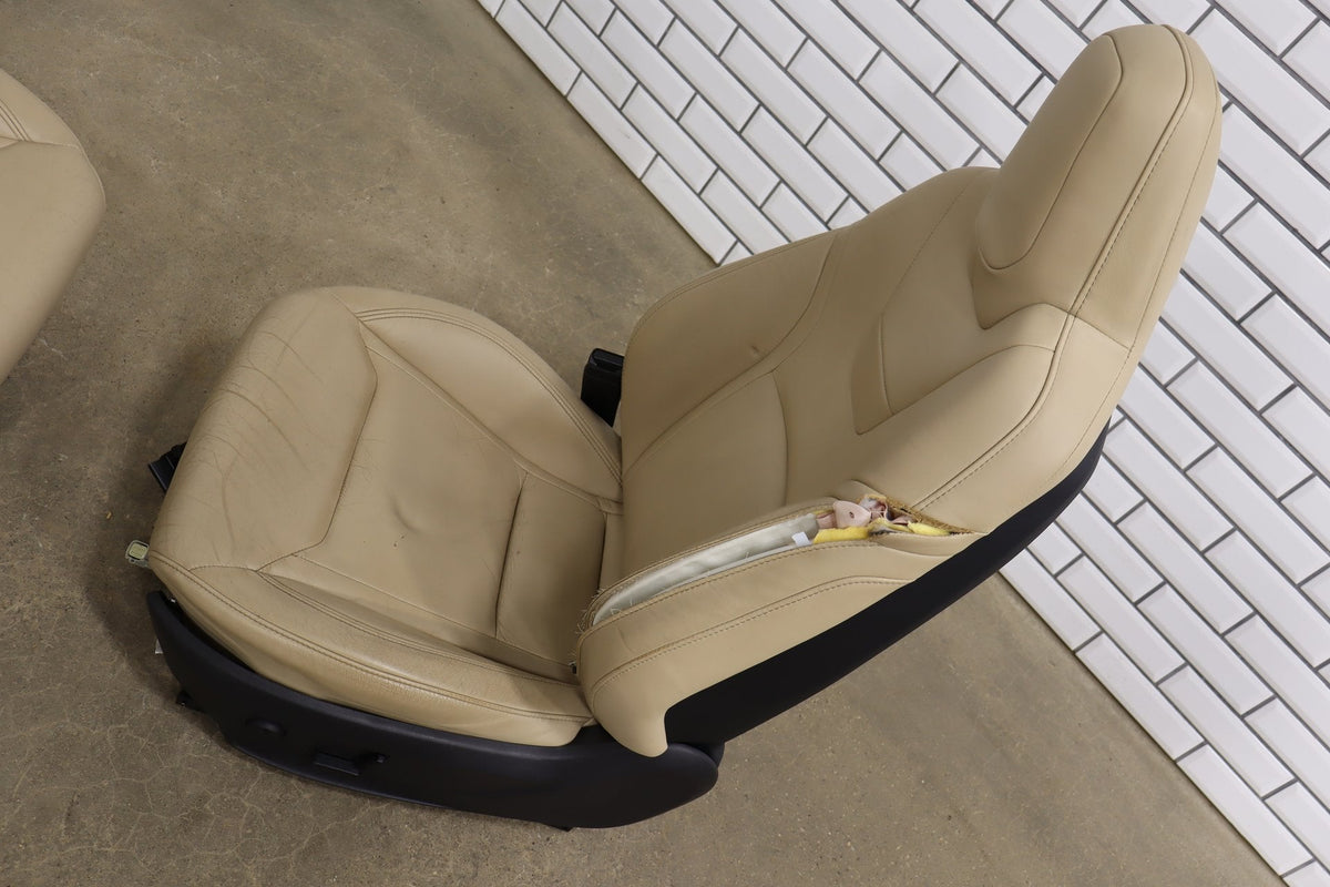 2015 Tesla Model S 85D Synthetic Leather (Leatherette) Seats Set Tan