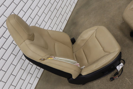 2015 Tesla Model S 85D Synthetic Leather (Leatherette) Seats Set Tan