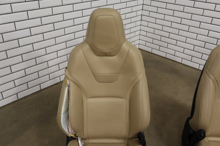 2015 Tesla Model S 85D Synthetic Leather (Leatherette) Seats Set Tan