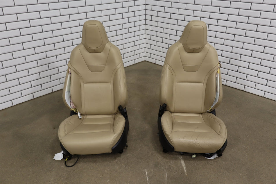2015 Tesla Model S 85D Synthetic Leather (Leatherette) Seats Set Tan