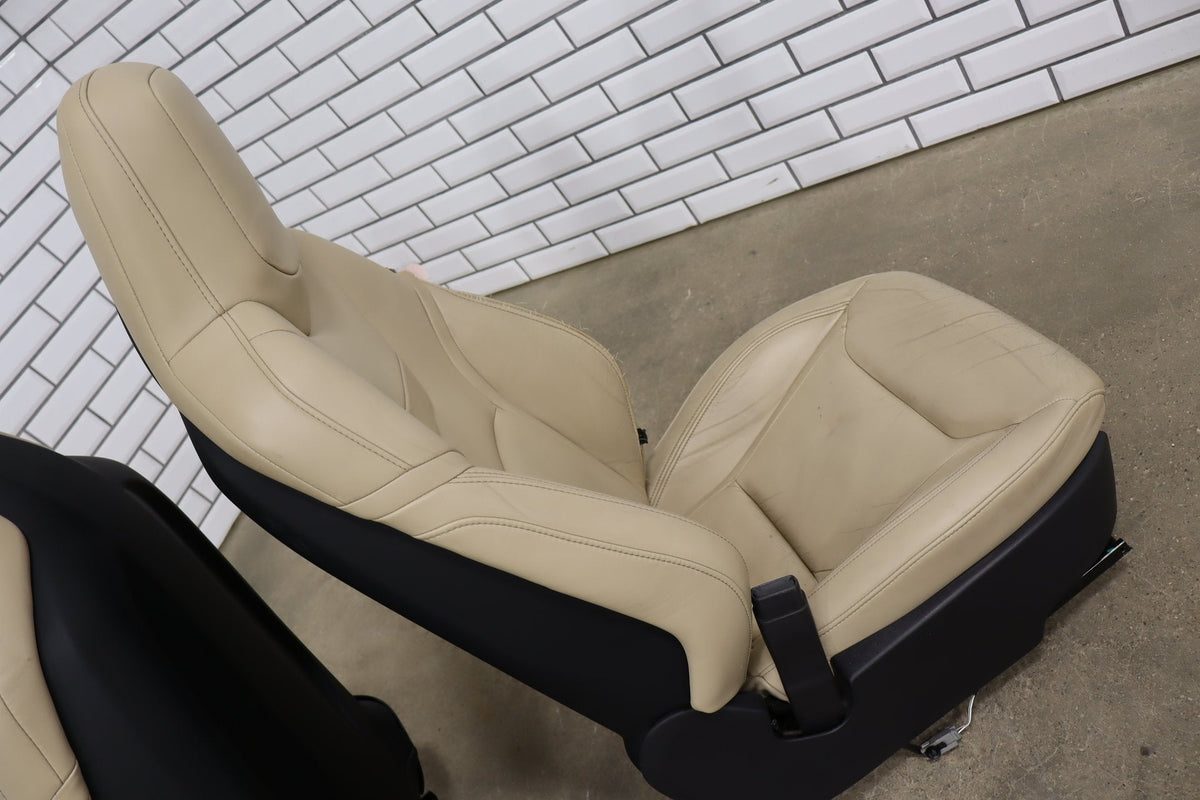 2015 Tesla Model S 85D Synthetic Leather (Leatherette) Seats Set Tan