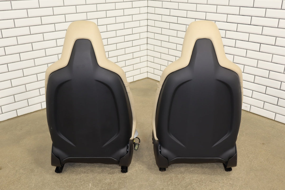 2015 Tesla Model S 85D Synthetic Leather (Leatherette) Seats Set Tan
