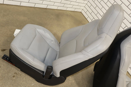 2015 Tesla Model S Synthetic Leather (Leatherette) Seats Set Gray DGY