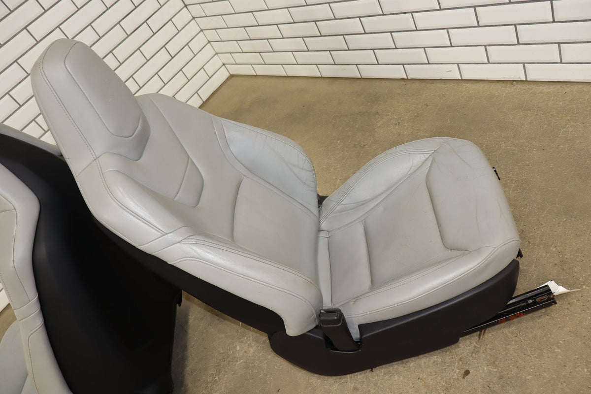2015 Tesla Model S Synthetic Leather (Leatherette) Seats Set Gray DGY
