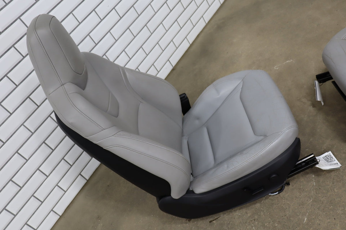 2015 Tesla Model S Synthetic Leather (Leatherette) Seats Set Gray DGY