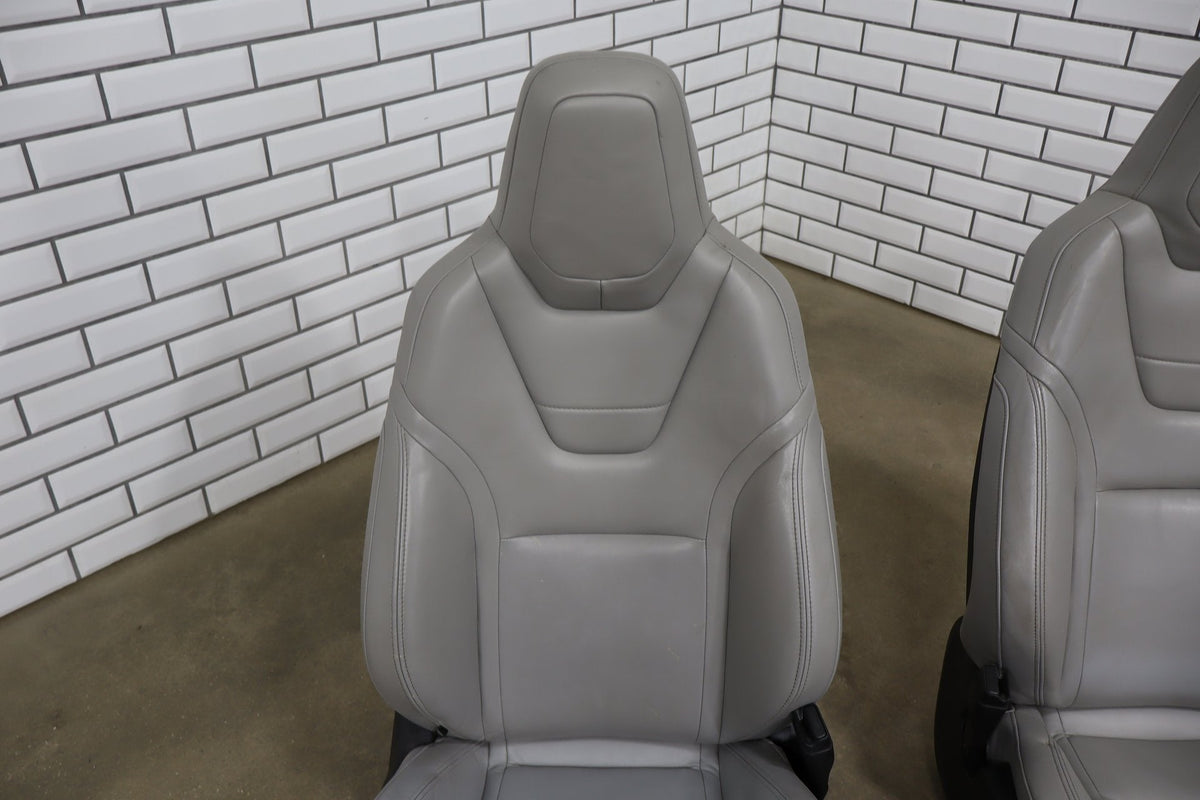2015 Tesla Model S Synthetic Leather (Leatherette) Seats Set Gray DGY