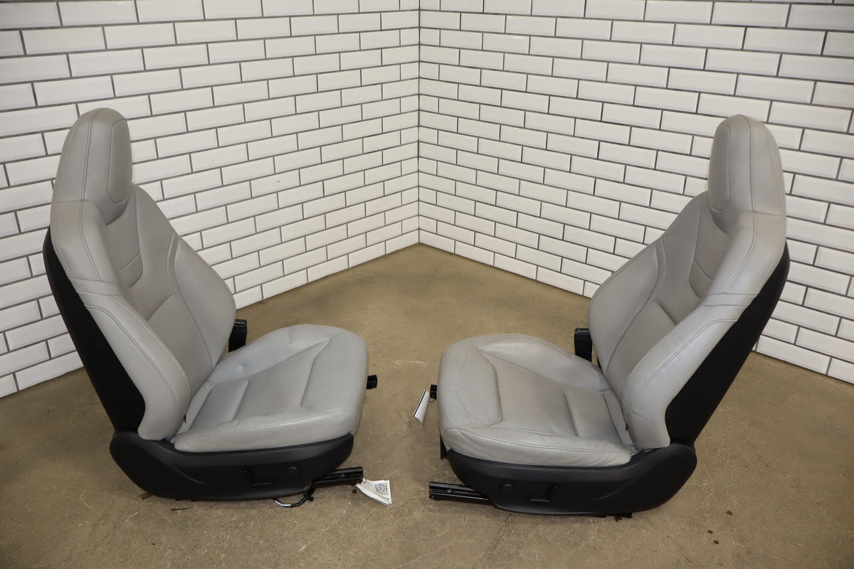 2015 Tesla Model S Synthetic Leather (Leatherette) Seats Set Gray DGY