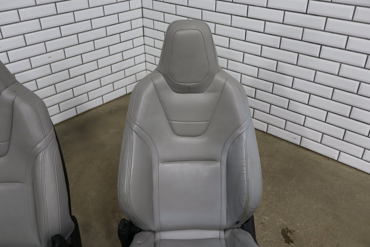 2015 Tesla Model S Synthetic Leather (Leatherette) Seats Set Gray DGY