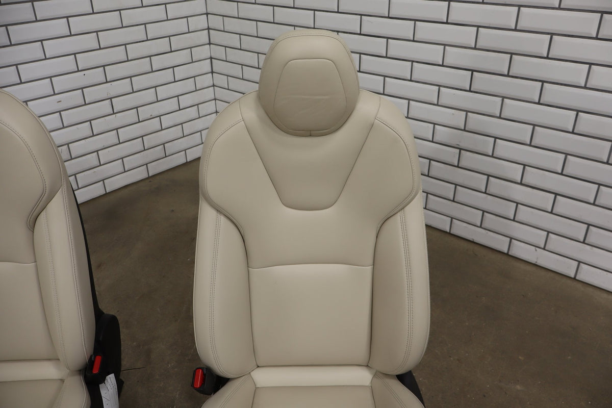 2016-2021 Tesla Model X 5 Passenger Cream Leather Seat Set Front/Rear OEM