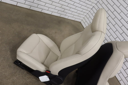 2016-2021 Tesla Model X 5 Passenger Cream Leather Seat Set Front/Rear OEM