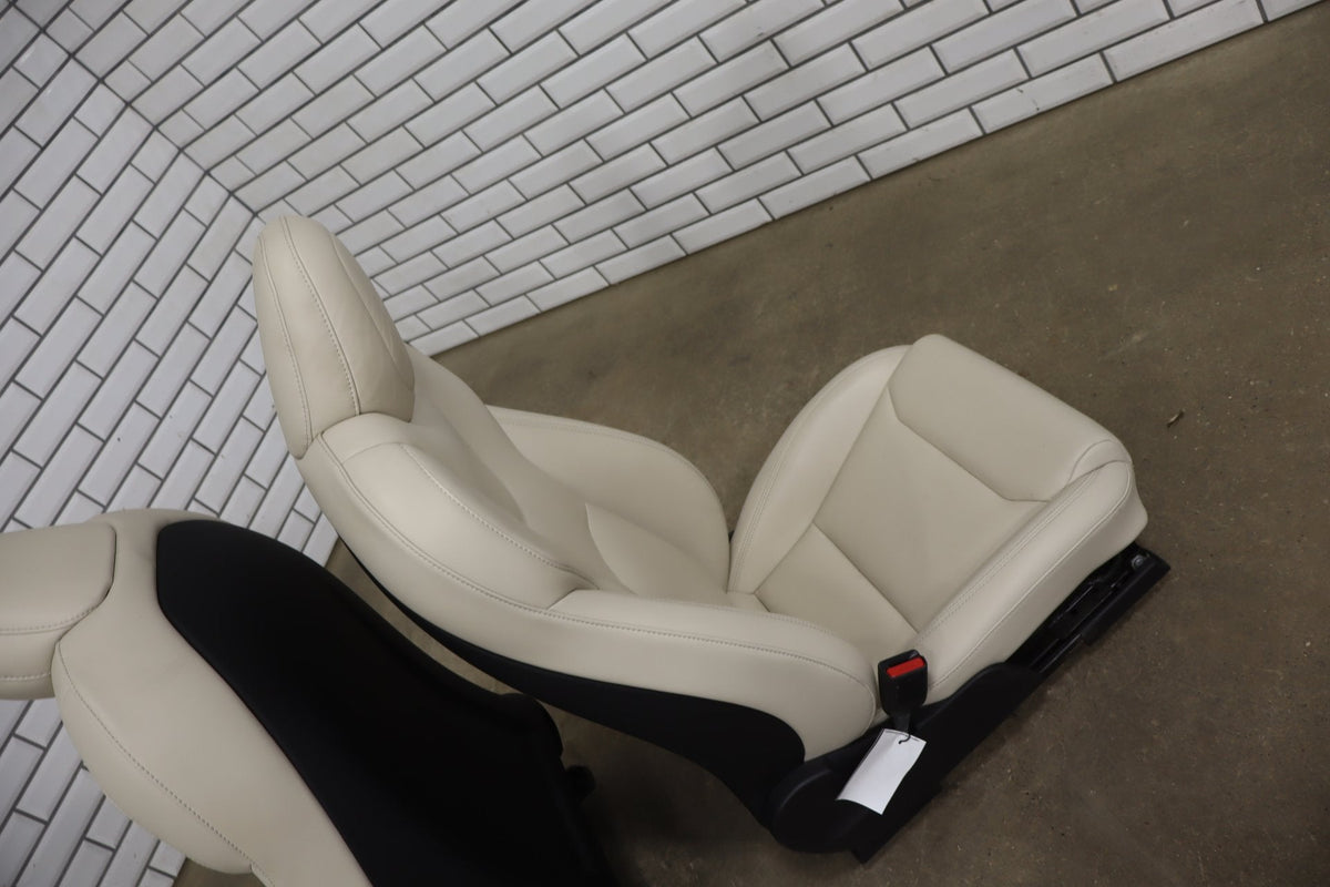 2016-2021 Tesla Model X 5 Passenger Cream Leather Seat Set Front/Rear OEM