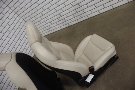 2016-2021 Tesla Model X 5 Passenger Cream Leather Seat Set Front/Rear OEM