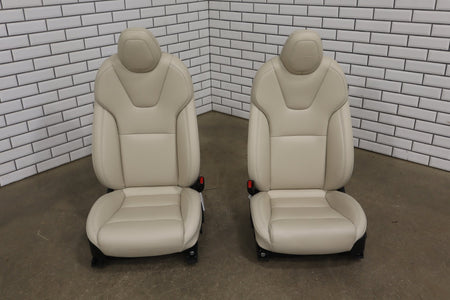 2016-2021 Tesla Model X 5 Passenger Cream Leather Seat Set Front/Rear OEM