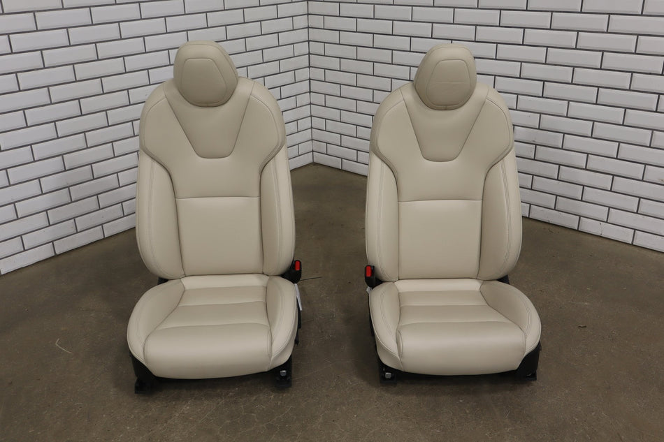 2016-2021 Tesla Model X 5 Passenger Cream Leather Seat Set Front/Rear OEM