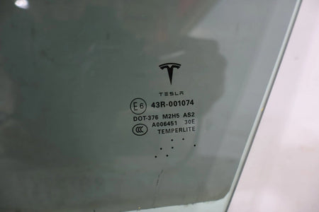 2016 Tesla S- Left Front Door Window