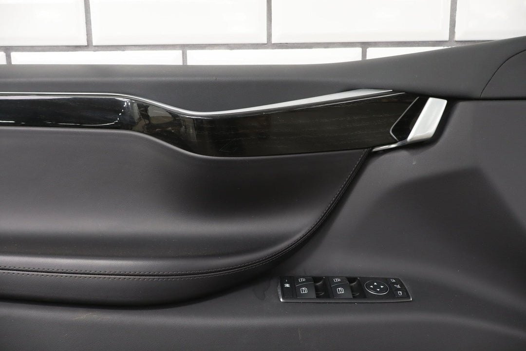 2016 Tesla X Left Front Door Trim Panel Black BLK