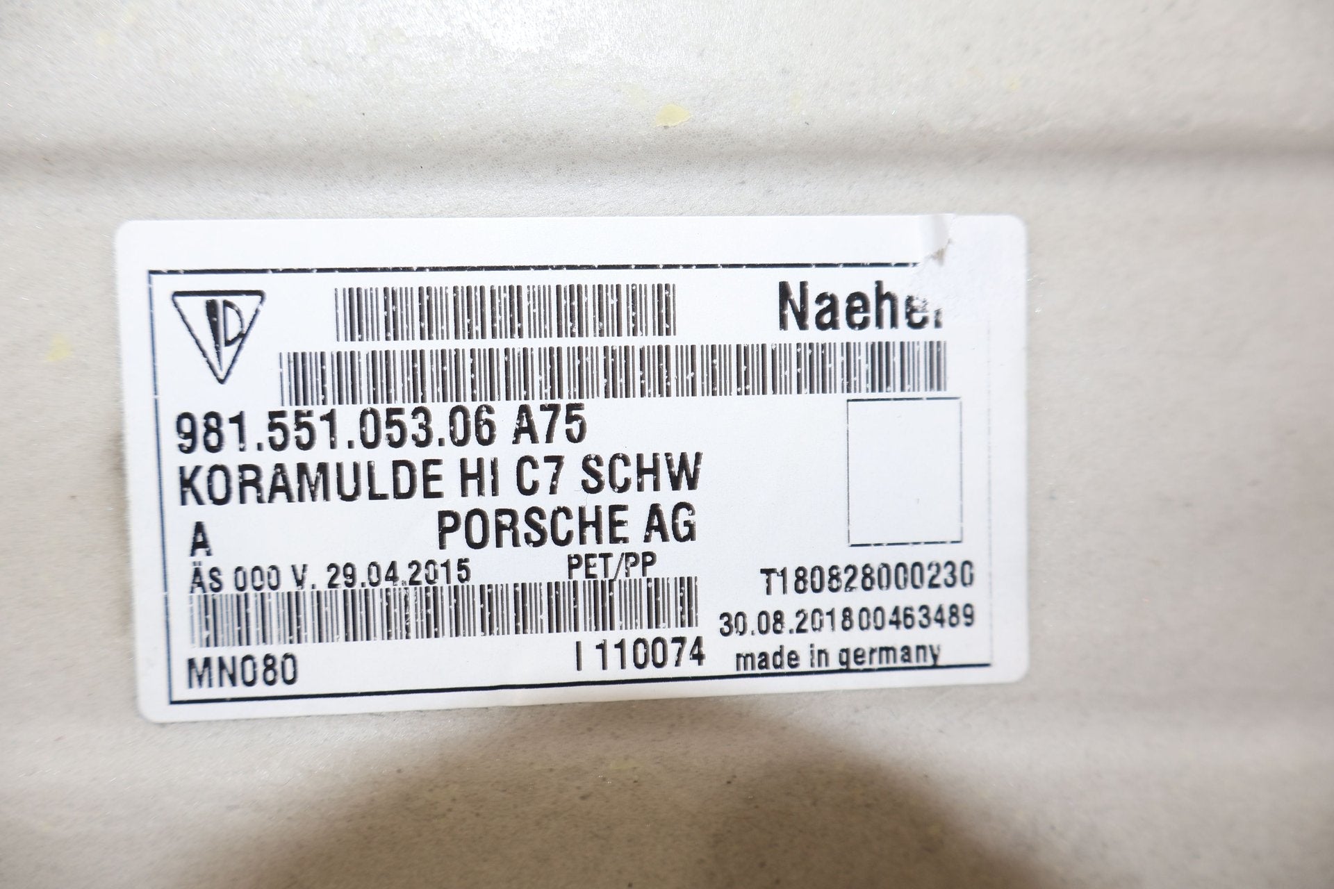 2019 Porsche Cayman- Front Carpet