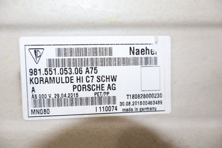 2019 Porsche Cayman- Front Carpet