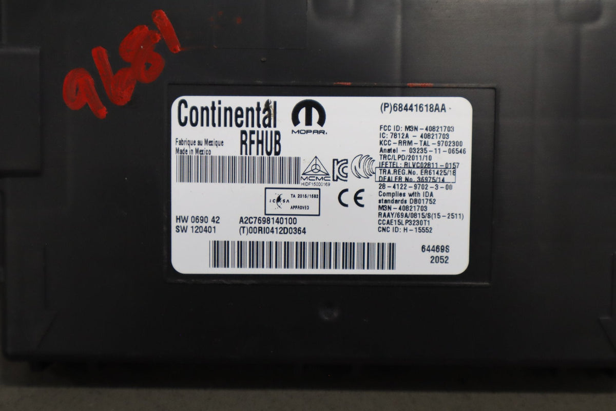 2020-2022 Dodge Challenger Keyless Entry Module 68441618aa OEM