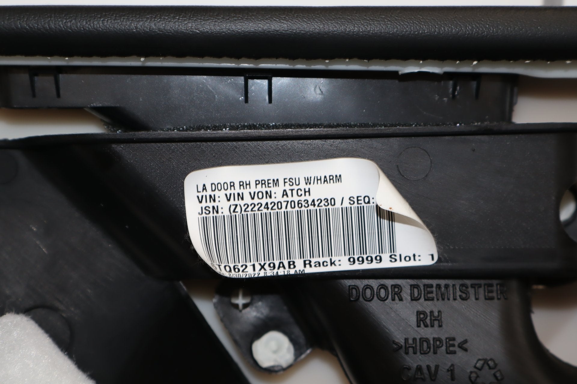 2022 Dodge Challenger R/T Scat Pack Right Front Interior Trim Panel Black X9