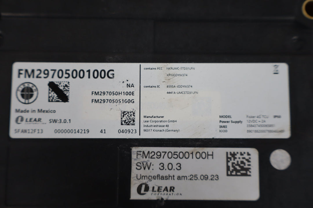 2023 Fisker Ocean Telematics Control Module fm2980330001g OEM