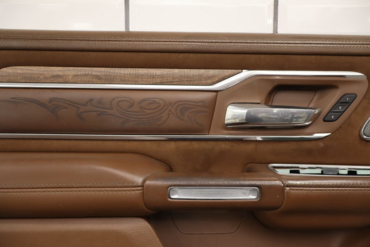 21 - 24 Ram 1500 Longhorn Left Front Door Panel Mountain Brown N8 OEM