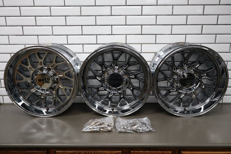 (3) Moto Metal M0805 20x10 8x6.5 Chrome Wheel/Rim Set Aftermarket GMT800