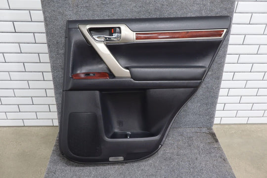 10-13 Lexus GX460 Rear Right RH Interior Door Trim Panel (Black / Woodgrain)