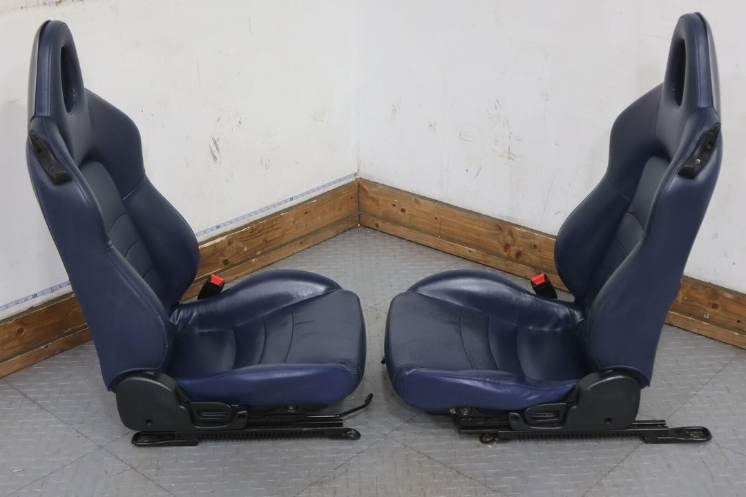 04-05 Honda S2000 Pair LH&RH Leather Manual Seats Set (Blue Type C) See Photos