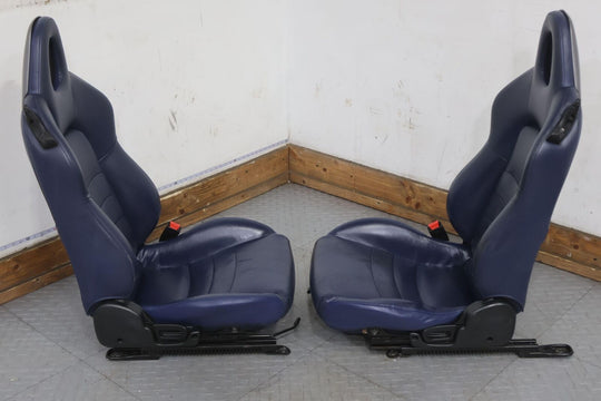 04-05 Honda S2000 Pair LH&RH Leather Manual Seats Set (Blue Type C) See Photos