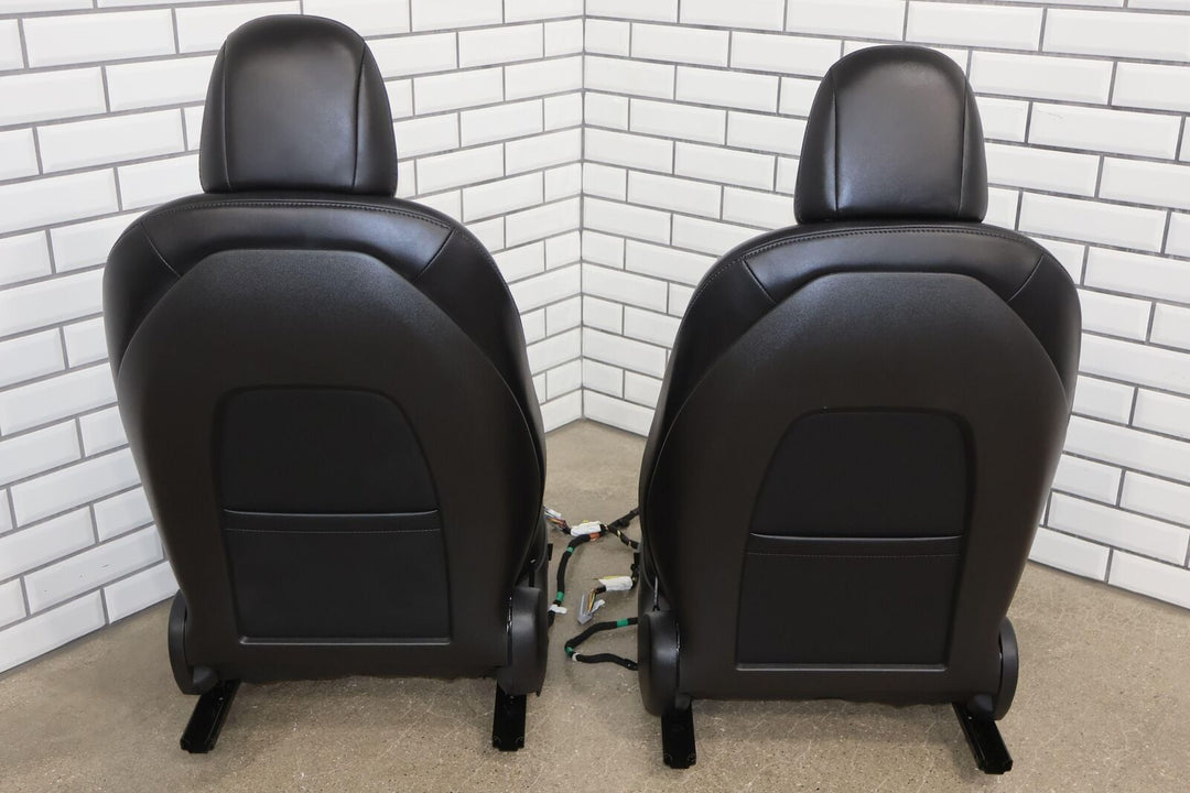 17-22 Tesla Model 3 OEM Power Leatherette Seat Set Front/Rear (Black) Tested