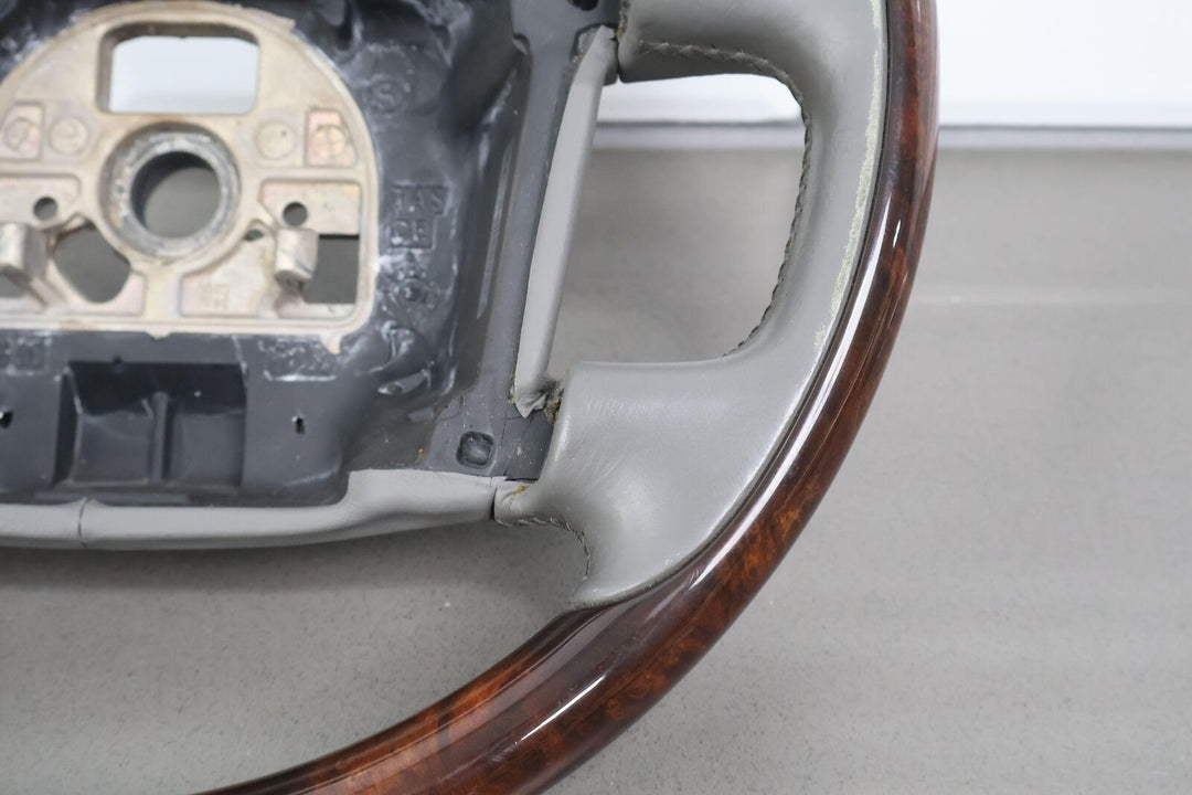 06-12 Bentley Flying Spur Leather Steering Wheel (Gray/Woodgrain) OEM Worn