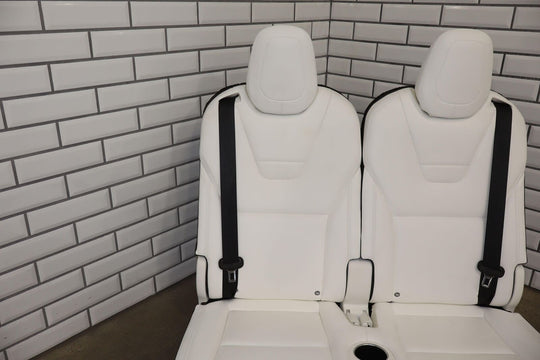 16-20 Tesla Model X Pair LH&RH 3rd Row Leather Seats (White UWT) Light Wear