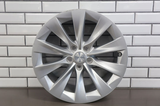 2016-2020 Tesla Model S 19x8 OEM 10 Spoke Wheel W/Center Cap (Silver) Face Marks