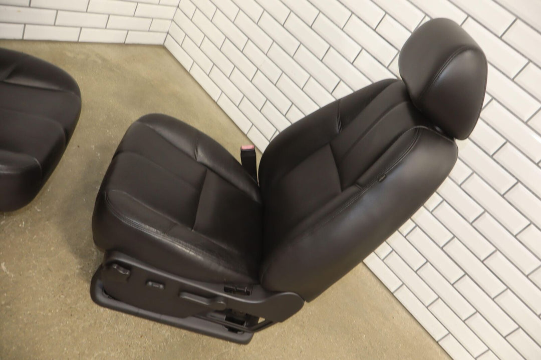 2012-2013 Chevy Silverado Crew Cab Complete Black Leather Seat Set with Console