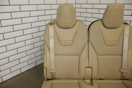 16-20 Tesla Model X Pair LH / RH 3rd Row Leather Seats (Tan) Light Wear